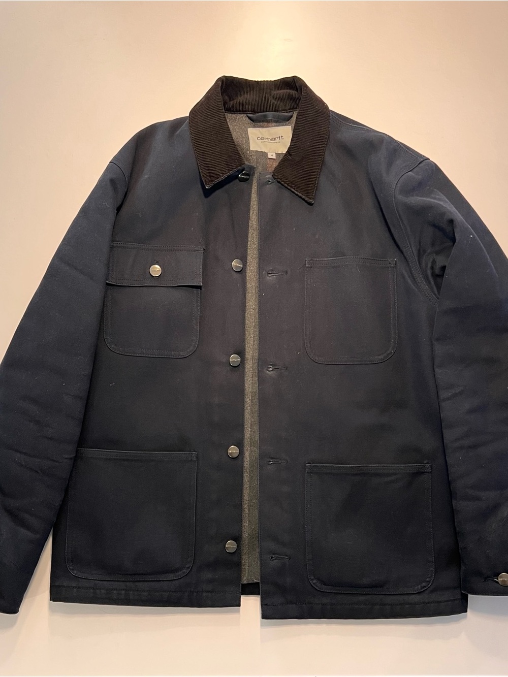 Carhartt WIP Michigan Chore Coat Jacket in Dark Navy Blue - Mens M - Barely Worn